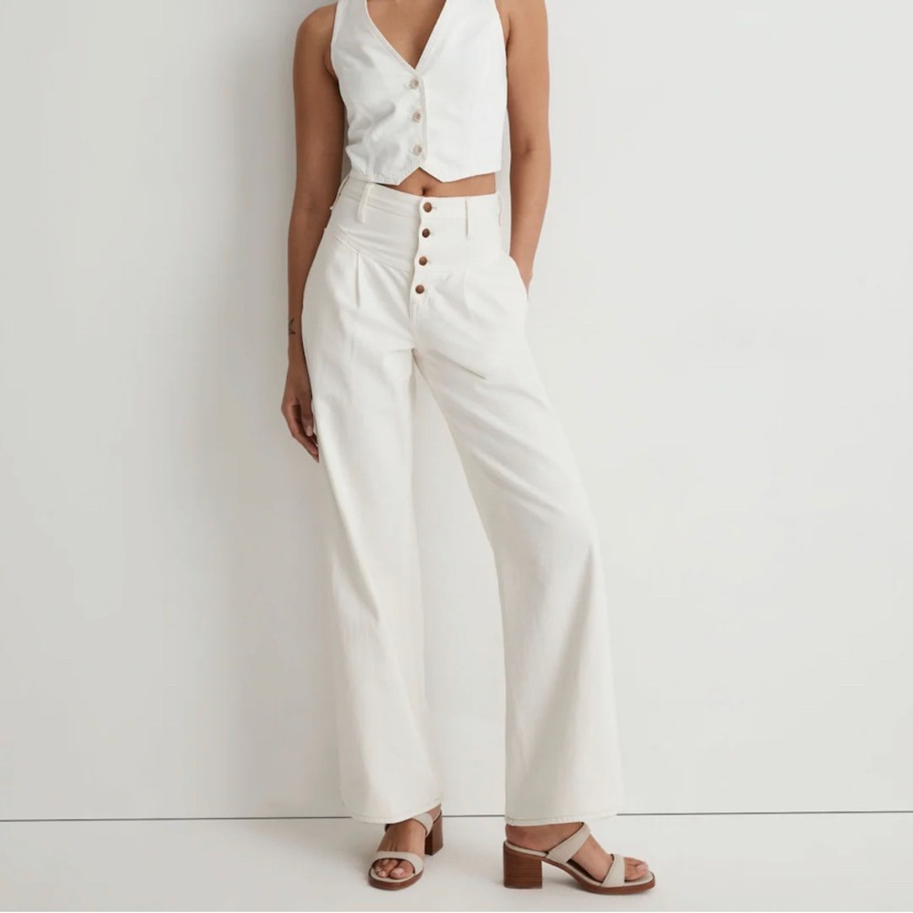 Madewell Superwide-Leg Jeans in Vintage Canvas cream